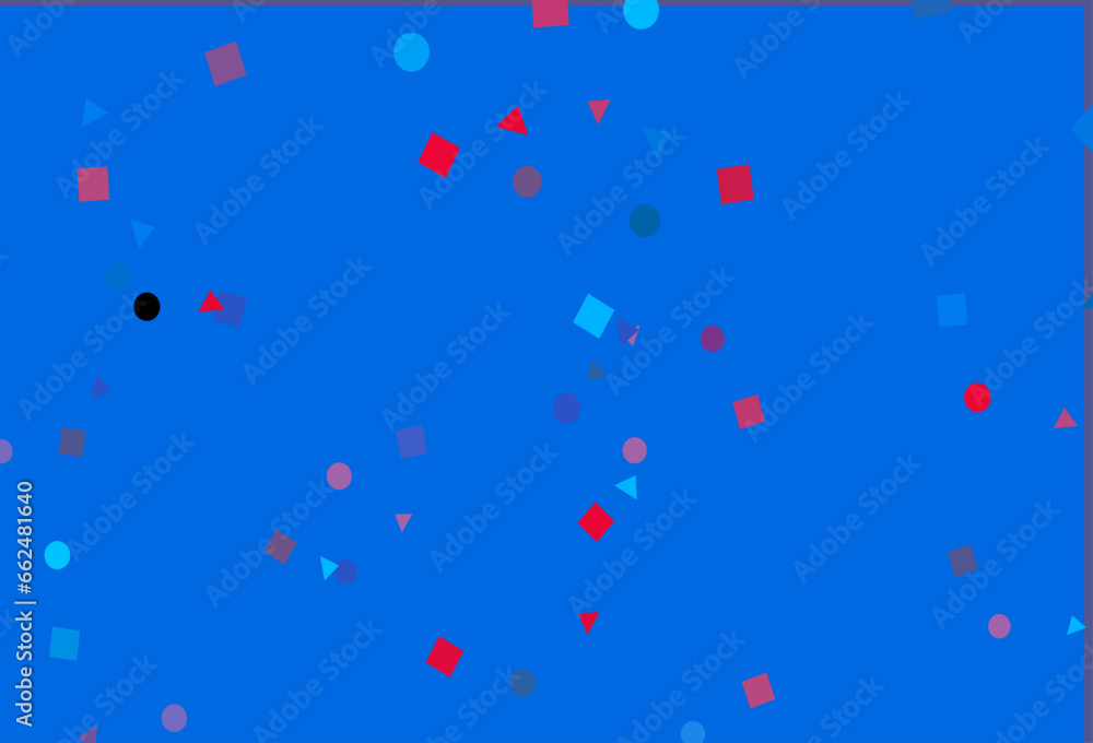 Light Blue, Red vector template with crystals, circles, squares. Light Blue, Red vector template with crystals, circles, squares.