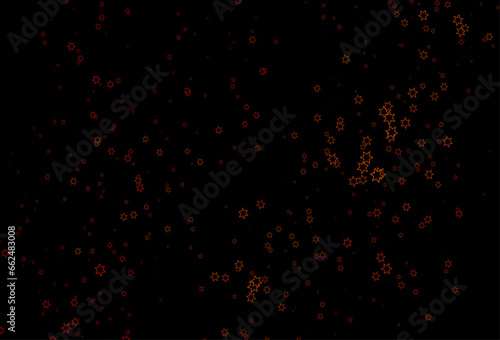 Dark Yellow, Orange vector texture with beautiful stars.