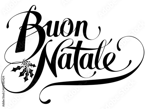 Buon Natale = Merry Christmas in Italian - custom calligraphy text