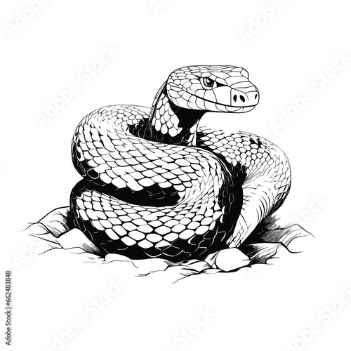 Hand Drawn Sketch Copperhead Snake Illustration
