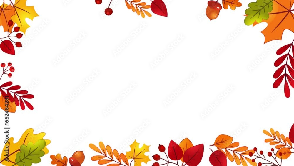 Autumn Leaves Frame Animation with Chroma Key Color Autumn Leaves Frame Animation with Chroma Key Color