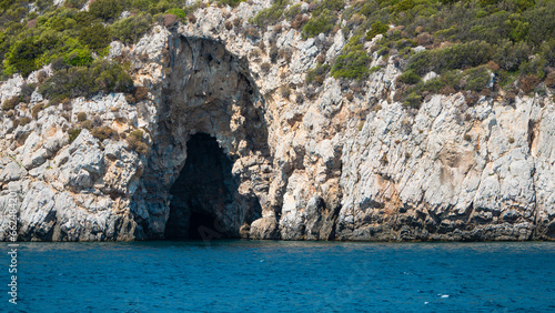 The sea cave located in Demircili bay between the Urla-Seferihisar coast of Izmir, Turkey