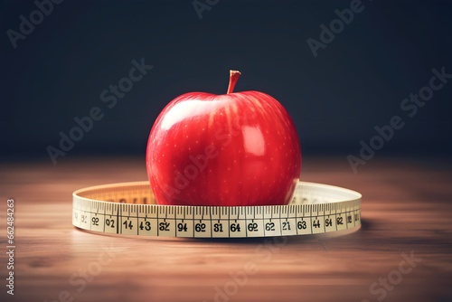 apple with measuring tape