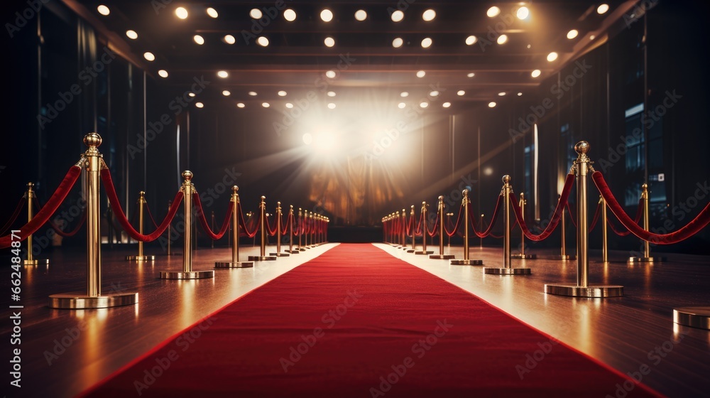 red carpet luxury on gala premier or top artist show with gold chain	
 - obrazy, fototapety, plakaty 