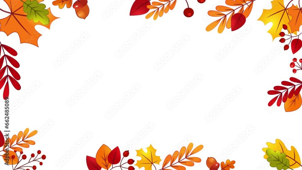 Autumn Leaves Frame Animation with Chroma Key Color Autumn Leaves Frame Animation with Chroma Key Color