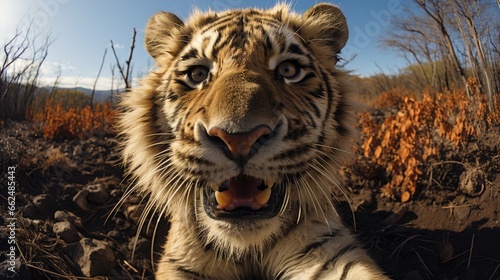 tiger selfie  generative AI