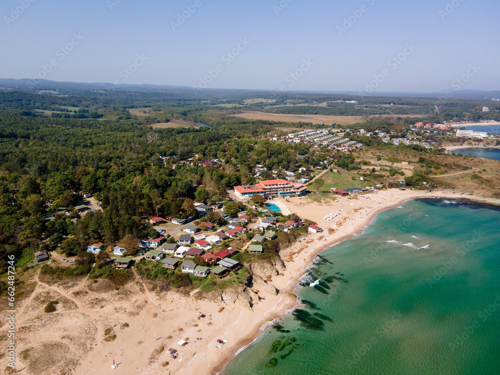 Aerial view of Black sea coast near Coral beach, Bulgaria