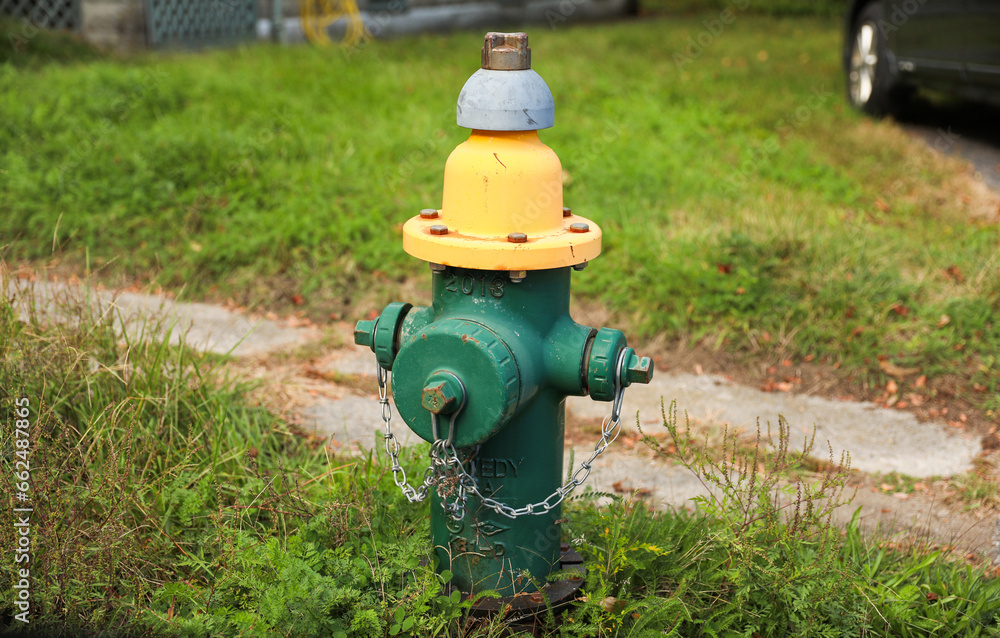 fire hydrant stands on a city sidewalk, symbolizing safety, preparedness, and emergency response, framed by urban surroundings fire hydrant stands on a city sidewalk, symbolizing safety, preparedness, and emergency response, framed by urban surroundings
