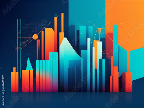 Background displaying a stock market business chart, perfect for financial, investment, and business concepts, for data analysis and market performance.