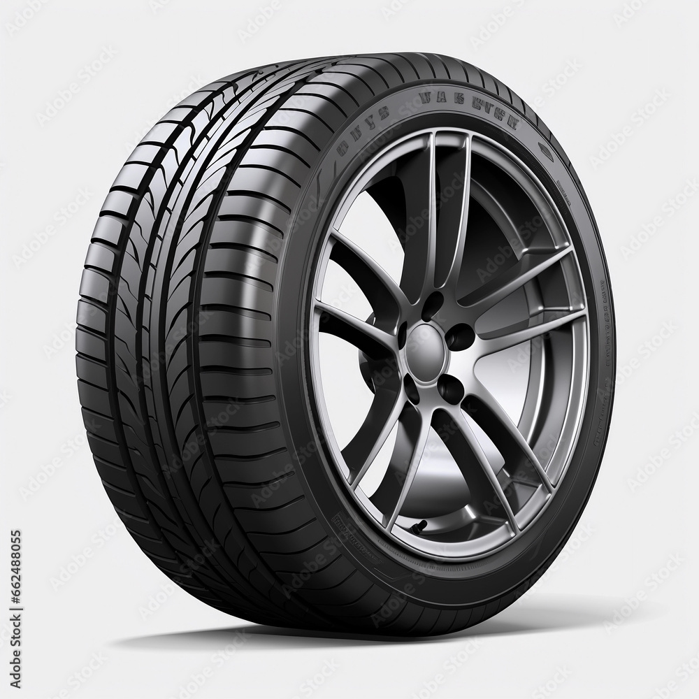 Obraz premium car wheel isolated on white background