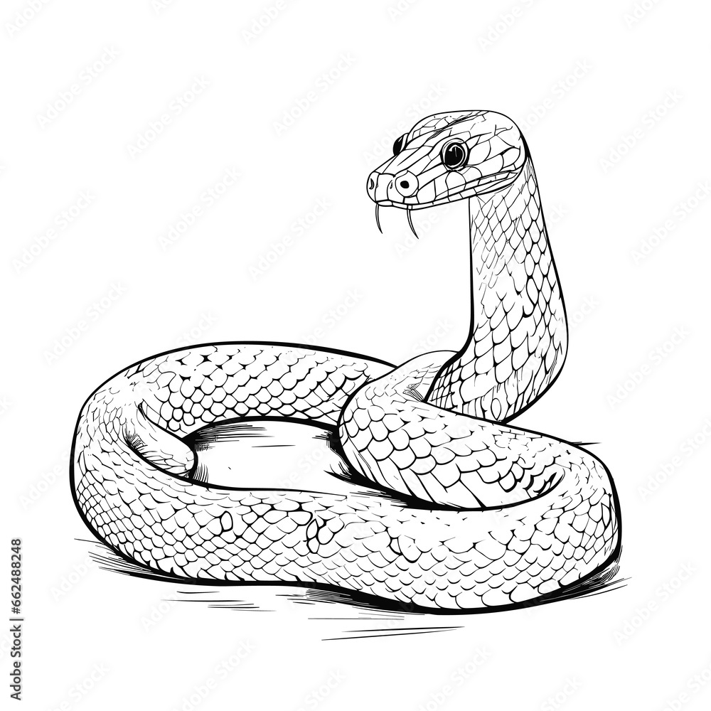 Fototapeta premium Hand Drawn Sketch Corn Snake Illustration 