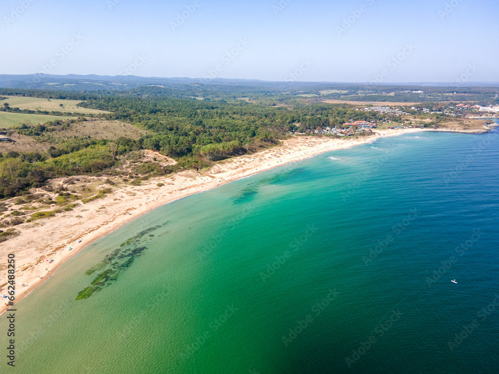 Aerial view of Black sea coast near Coral beach, Bulgaria