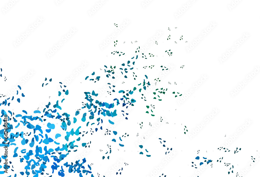 Light Blue, Green vector pattern with chaotic shapes.