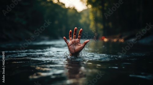 hand in water, generative AI