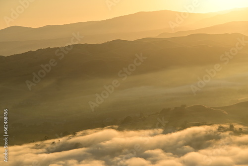 fog over mountains