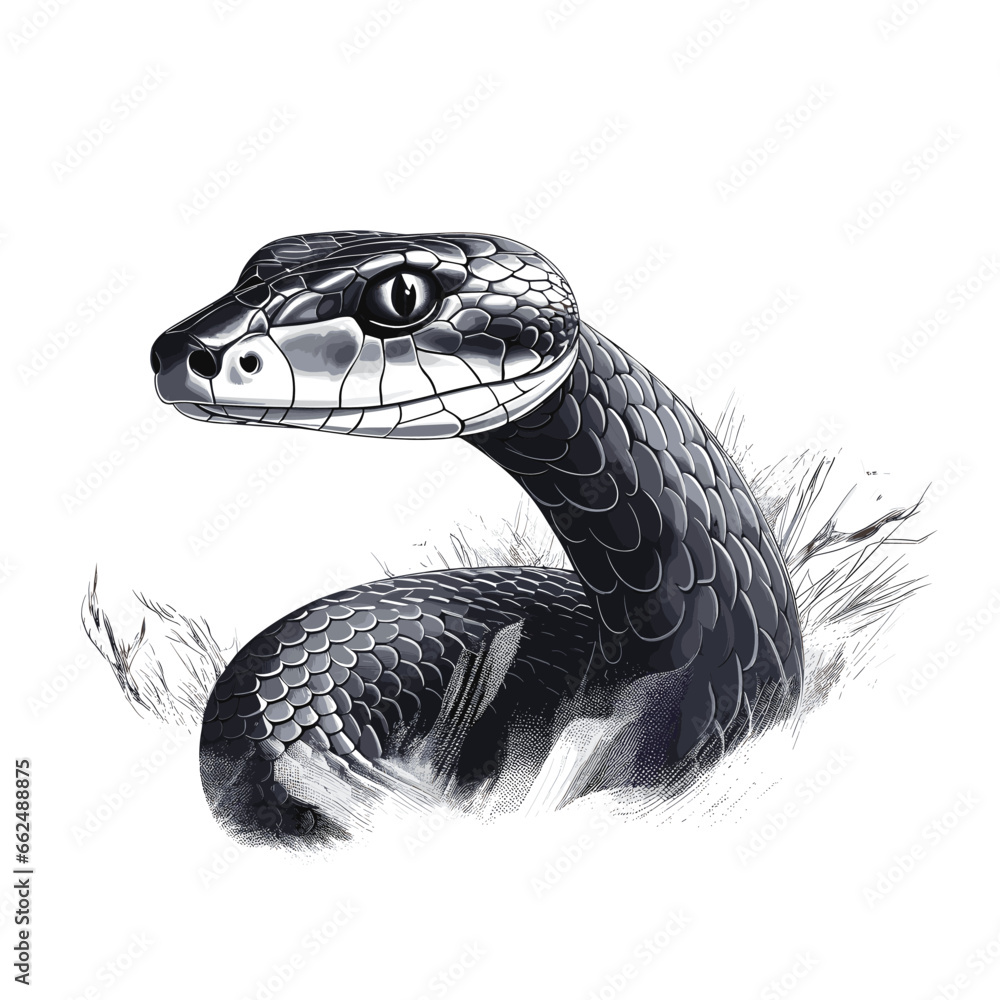 Naklejka premium Hand Drawn Sketch Indigo Snake Illustration