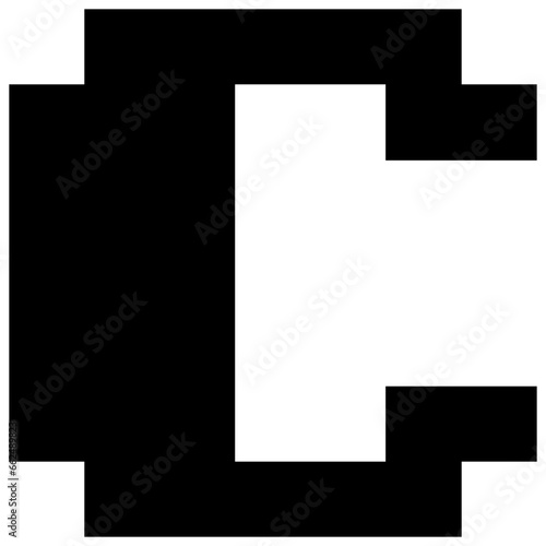 Gameboy Pixel Game Text Font black and white vector design