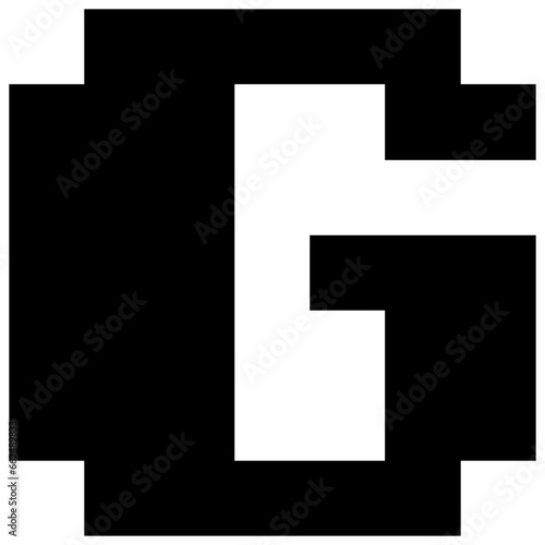 Gameboy Pixel Game Text Font black and white vector design