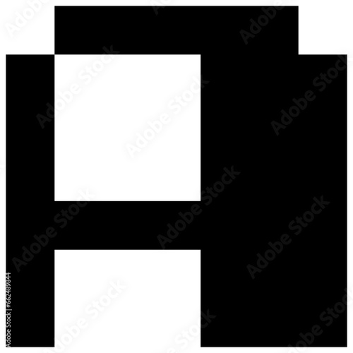 A Gameboy Pixel Game Text Font black and white vector design