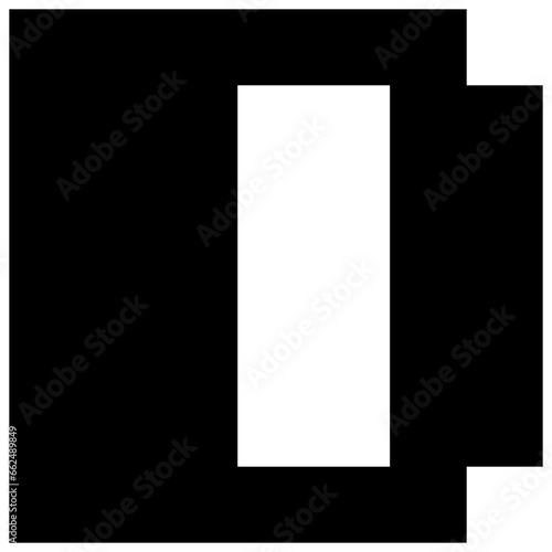 D Gameboy Pixel Game Text Font black and white vector design