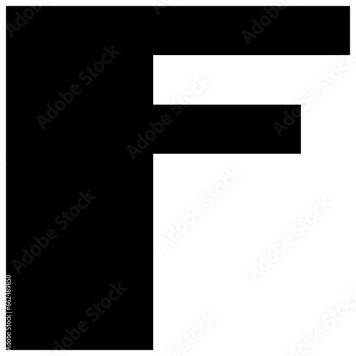 F Gameboy Pixel Game Text Font black and white vector design