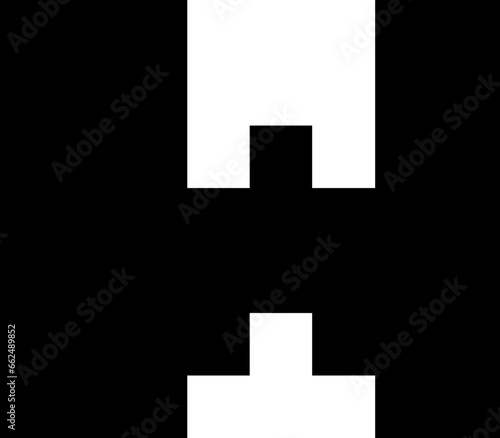 W Gameboy Pixel Game Text Font black and white vector design