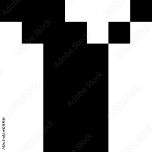 Y Gameboy Pixel Game Text Font black and white vector design