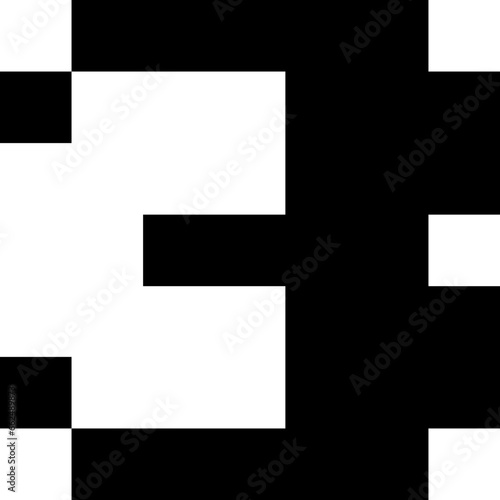 3 Gameboy Pixel Game Text Font black and white vector design