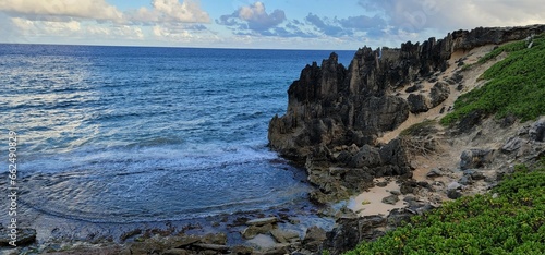 Rugged Coastal Cliffs Overlooking the Azure Sea