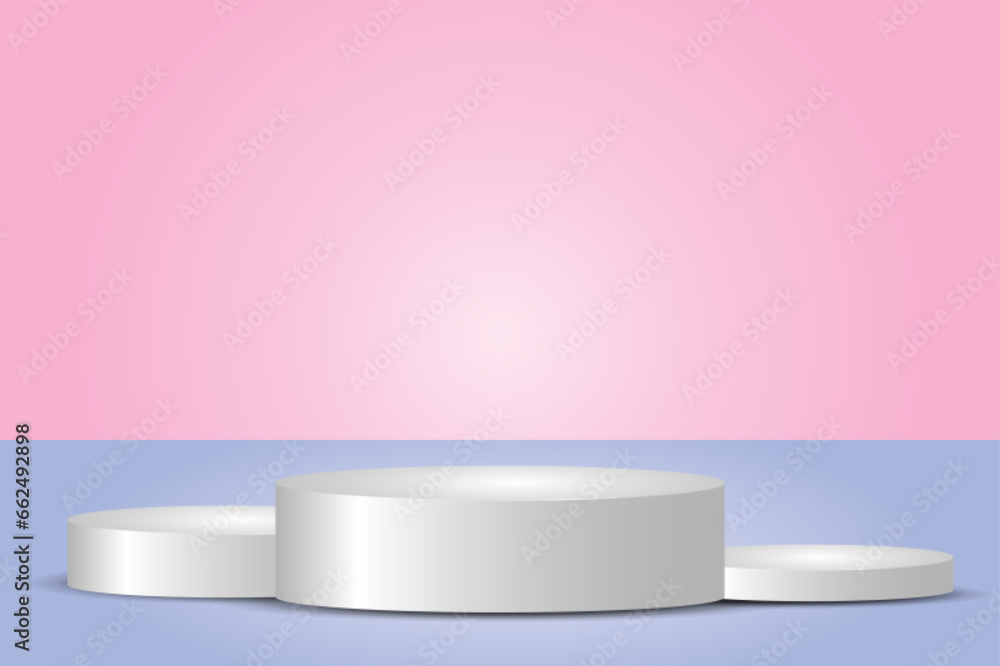 Realistic triple 3D podium Realistic triple 3D podium
