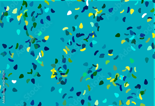 Light Blue, Yellow vector backdrop with abstract shapes.