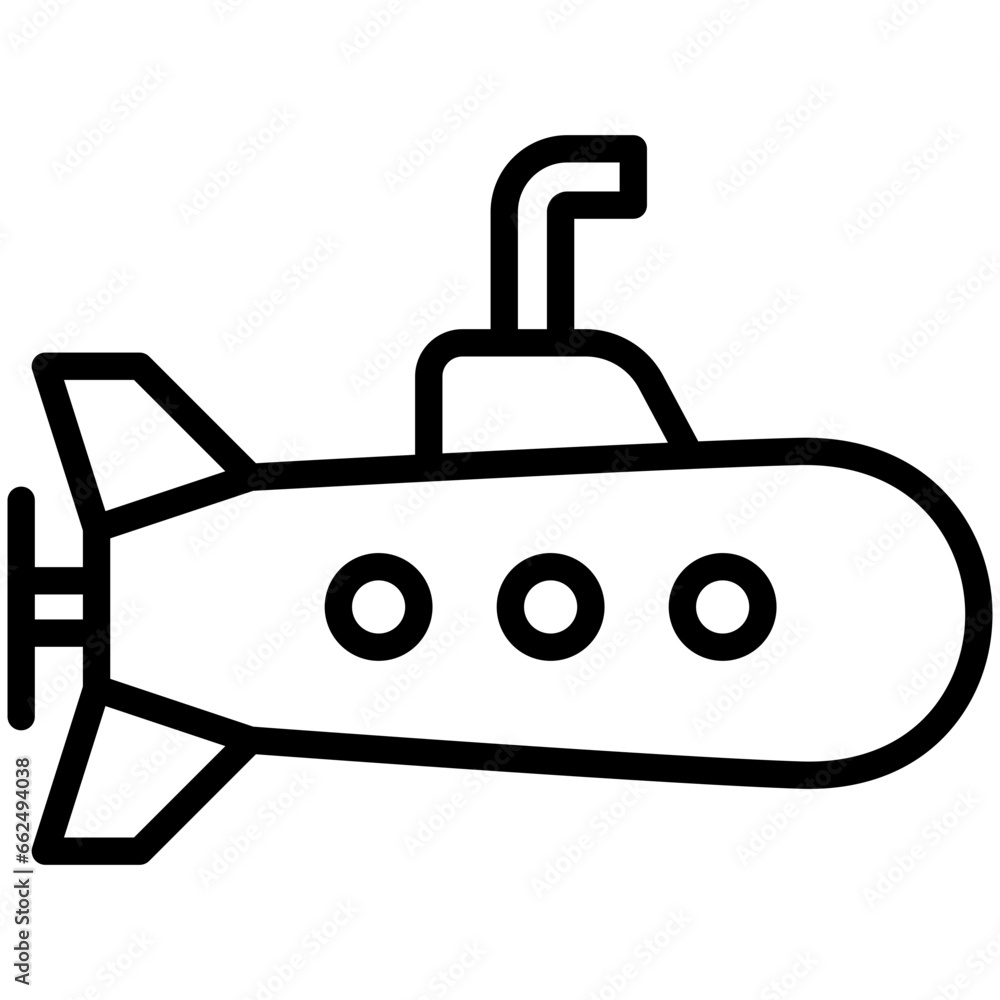 Obraz premium Submarine icon are typically used in a wide range of applications, including websites, apps, presentations, and documents related to military topics.
