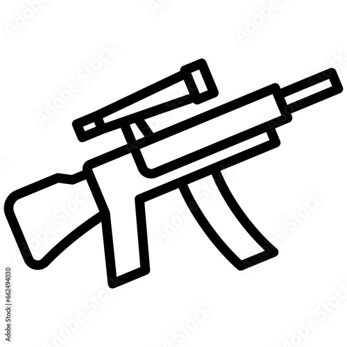 Rifle icon are typically used in a wide range of applications, including websites, apps, presentations, and documents related to military topics.