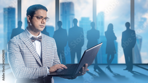 Man manager with laptop. Gu...