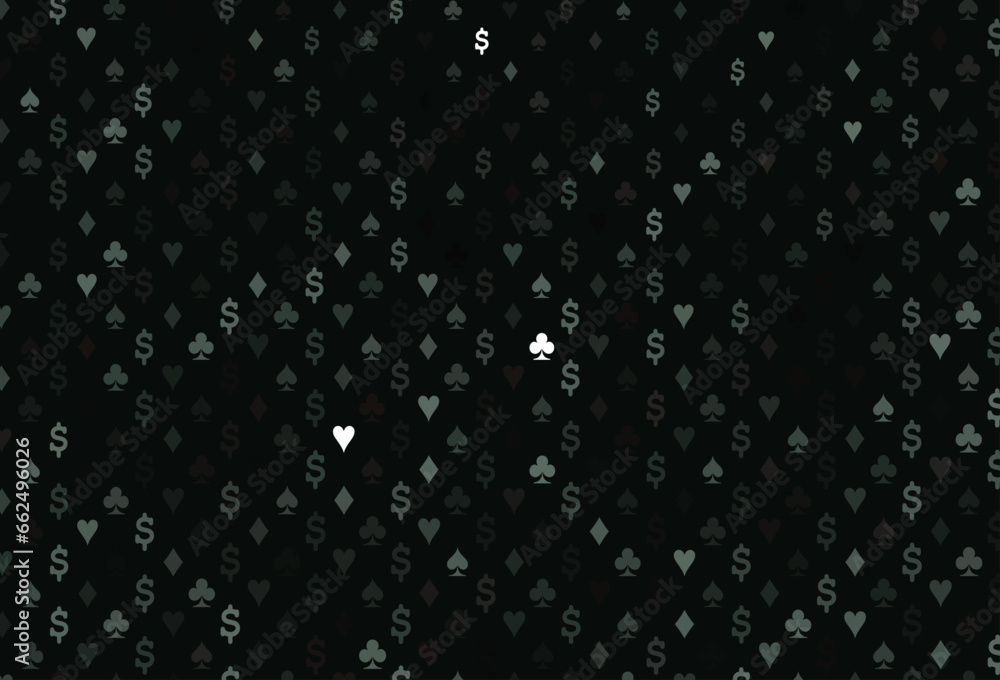 Dark black vector pattern with symbol of cards. Dark black vector pattern with symbol of cards.