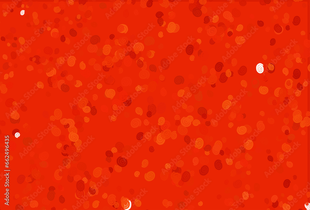 Light Orange vector background with curved circles.