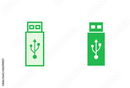 Usb icon set. Flash disk icon vector