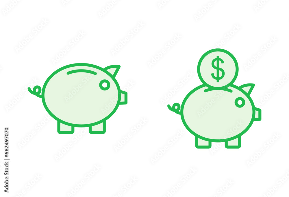 Piggy bank icon vector. piggy money icon Piggy bank icon vector. piggy money icon