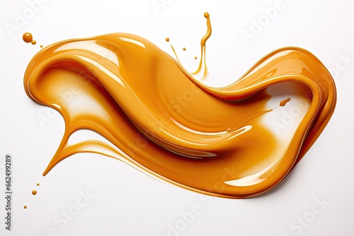 Caramel sauce on a blank surface