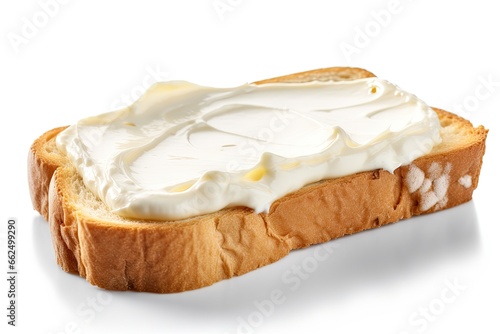 Cheese on bread isolated on white background