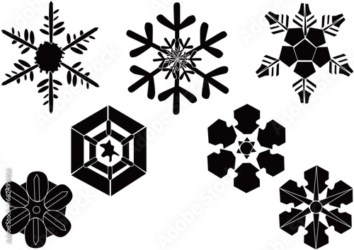 雪の結晶のシルエット