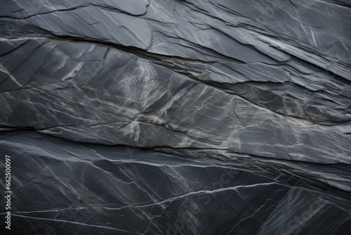 High resolution pattern of natural black slate stone with top view and copy space