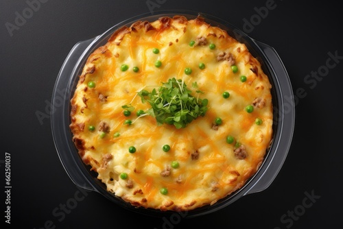 Shepherd s pie with meat potato and cheese crust photo