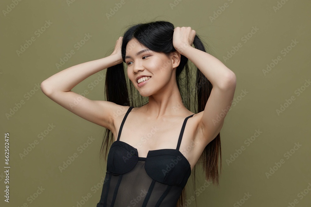 Fototapeta premium Woman hair portrait glamour model fashion beautiful cosmetic beauty asian japanese