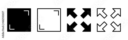 Fullscreen icon vector. expand fullscreen icon