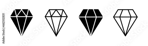Diamond icon vector. gem icon. crystal stone