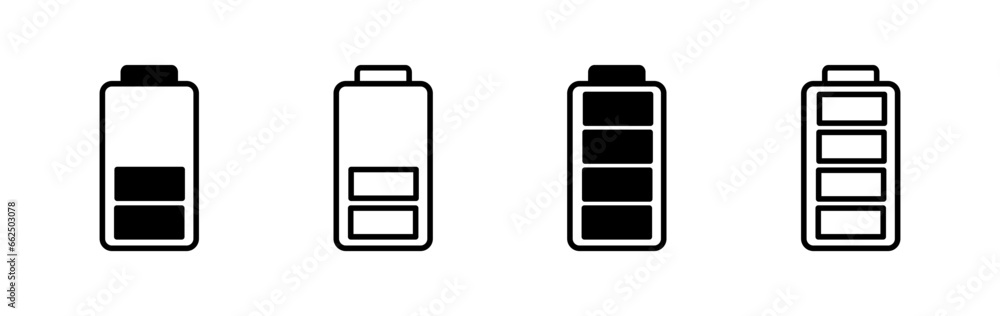 Battery icon vector. Battery charge indicator icon. Battery icon vector. Battery charge indicator icon.