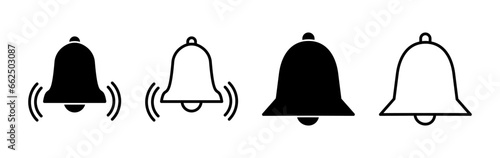 Bell Icon vector in trendy flat style isolated. Notification symbol web site design