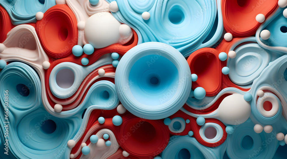 An intriguing fluid art design where red and blue colors merge, creating organic swirls and bubbles that evoke a sense of dynamic movement An intriguing fluid art design where red and blue colors merge, creating organic swirls and bubbles that evoke a sense of dynamic movement