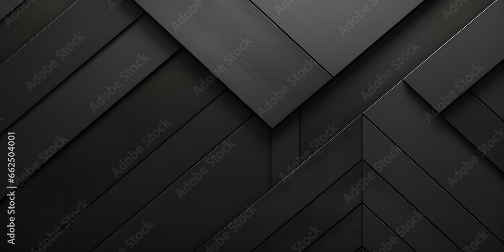 Modern Black Wooden Panel Texture, sophisticated close-up of modern black wooden panels arranged in a herringbone pattern, creating a sleek and contemporary textured surface - obrazy, fototapety, plakaty 